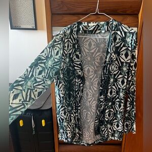 American Vintage Green and Black Geometric vest
